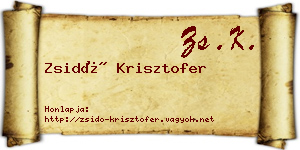 Zsidó Krisztofer névjegykártya