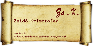 Zsidó Krisztofer névjegykártya